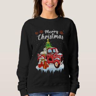 Funny Golden Dog Red Truck Weihnachtsschnee Weihna Sweatshirt