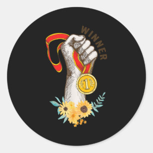 Funny Golden Medaille für Gewinner Schulteam und C Runder Aufkleber