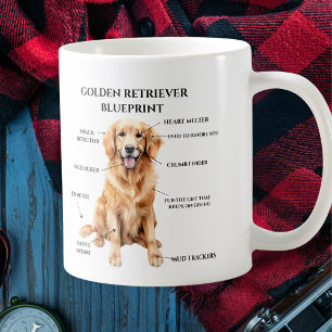 Funny Golden Retriever Blueprint Kaffeetasse