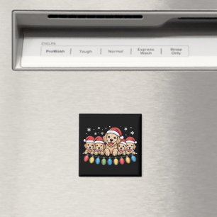 Funny Golden Retriever Christmas Welpe Hund Magnet