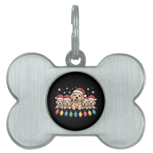 Funny Golden Retriever Christmas Welpe Hund Tiermarke (Vorderseite)