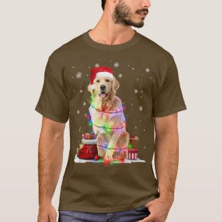 Funny Golden Retriever Dog Tree Weihnachtsbeleucht T-Shirt