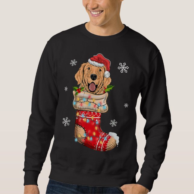 Funny Golden Retriever In Socks Christmas Dog Xmas Sweatshirt (Vorderseite)