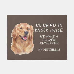 Funny Golden Retriever Knock Twice Doormat Fußmatte