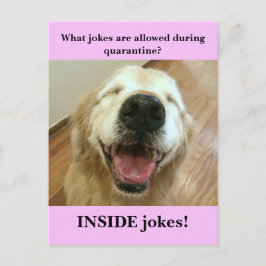 Funny Golden Retriever Quarantine Joke Meme Postkarte