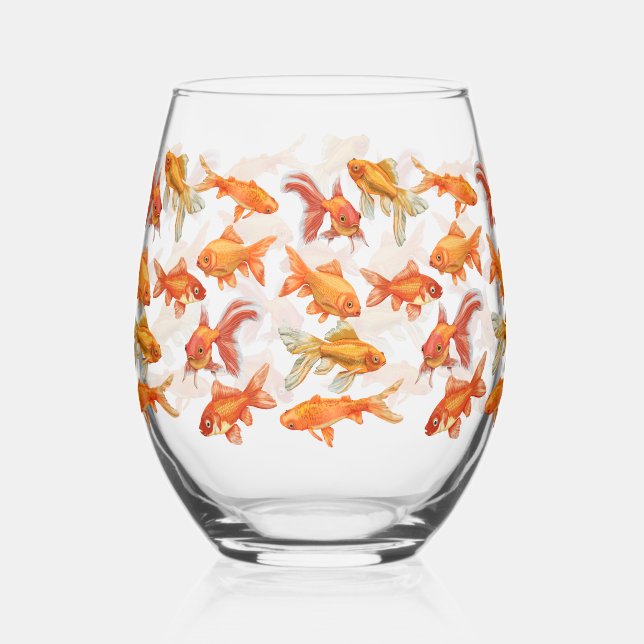 Funny Goldfish Bowl Weinglas Ohne Stiel (Vorderseite)