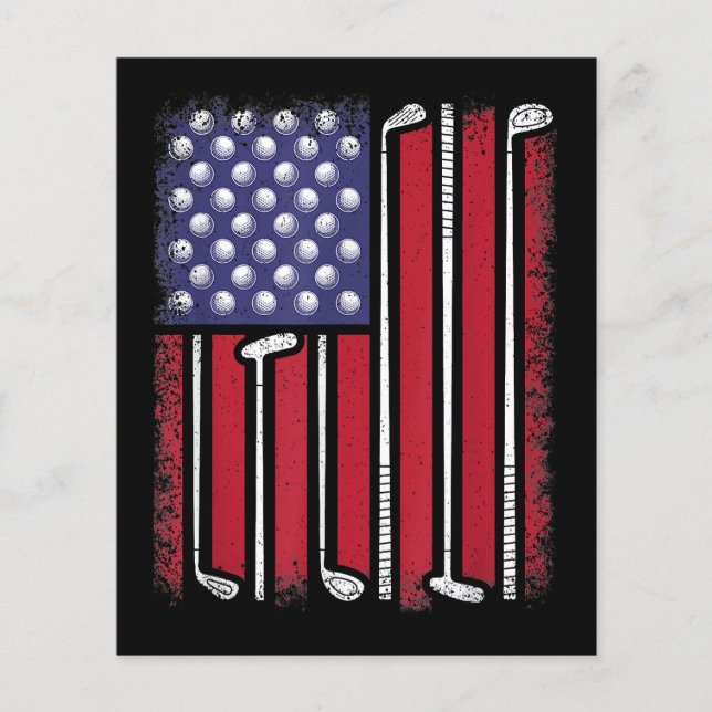 Funny Golf American Flag Golf Player Vintag Golfe (Vorderseite)