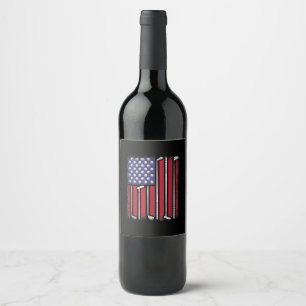 Funny Golf American Flag Golf Player Vintag Golfe Weinetikett