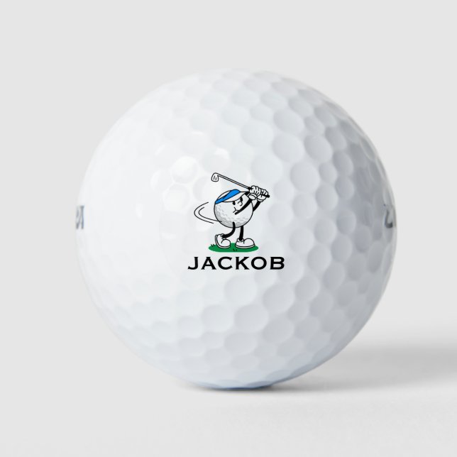 Funny Golf Ball Character Custom Name  (Vorderseite)