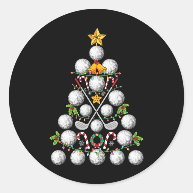 Funny Golf Ball Weihnachtsbaum WeihnachtsGolf Lieb Runder Aufkleber (Vorderseite)