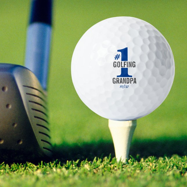 Funny Golf Balls #1 GolfGrand Blue Monogram Golfball (Von Creator hochgeladen)