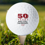Funny Golf Balls 50. Geburtstagsparty Mit Monogram Golfball<br><div class="desc">Ihr Golfer, der 50 Jahre alt wird, wird von diesen personalisierten Golfbälle zum Lachen kommen. Enthält ein Design mit Text, der "50 Jahre und immer noch schwingen" lautet. (Sie können die Zahl in jedes Jahr und Farbe in Ihre Wahl ändern.) Personalisieren Sie Ihre Daten mit mit Monogramm Initialen, Namen oder...</div>