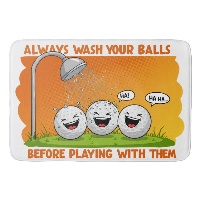 Funny Golf Balls Badezimmer Badematte (Vorderseite)