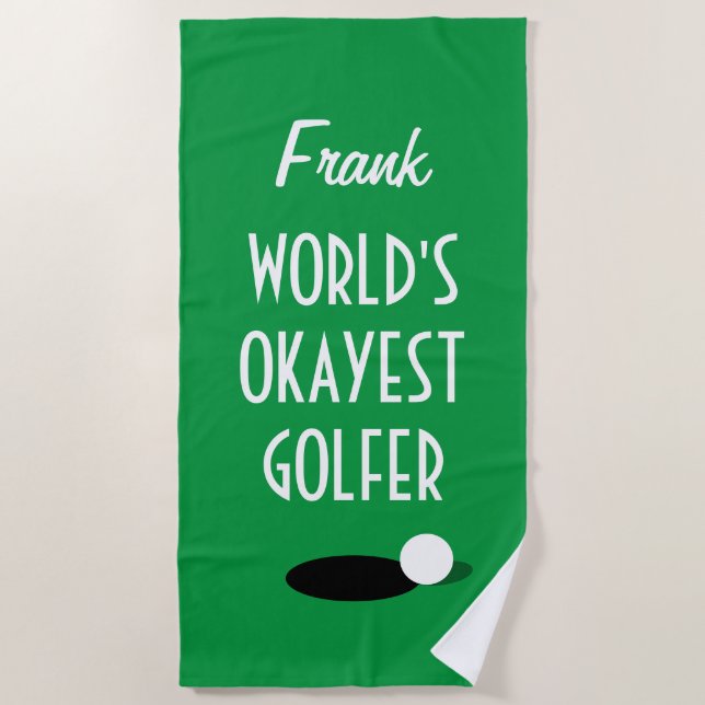 Funny Golf Beach Handtuch für die Welt abgesegnet (Vorderseite)