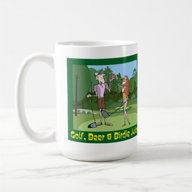 Funny Golf, Bier & Birdie Juice Kaffeetasse (Links)