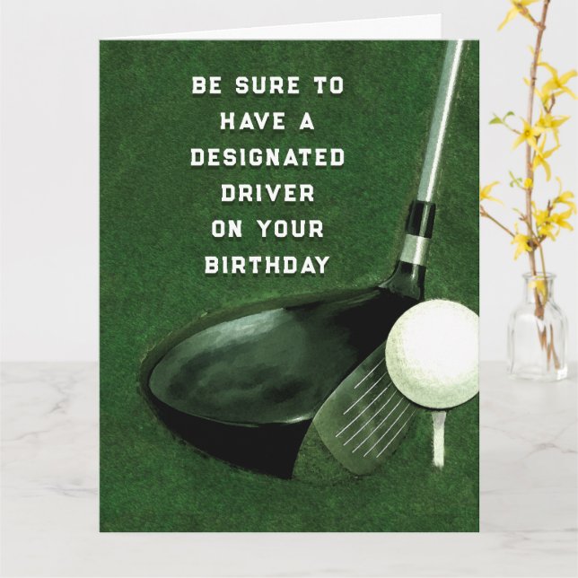 Funny Golf Birthday Card Karte (Gelbe Blume)