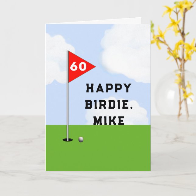 Funny Golf Birthday Karte (Gelbe Blume)