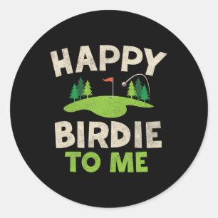 Funny Golf Birthday Shirt Happy Birdie Golfer Kind Runder Aufkleber