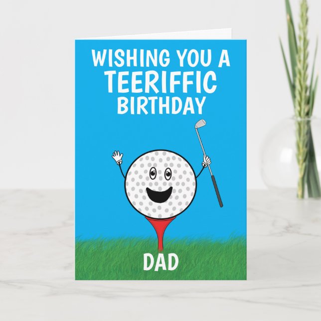 Funny Golf Carte Anniversaire Nom personnalisé (Devant)