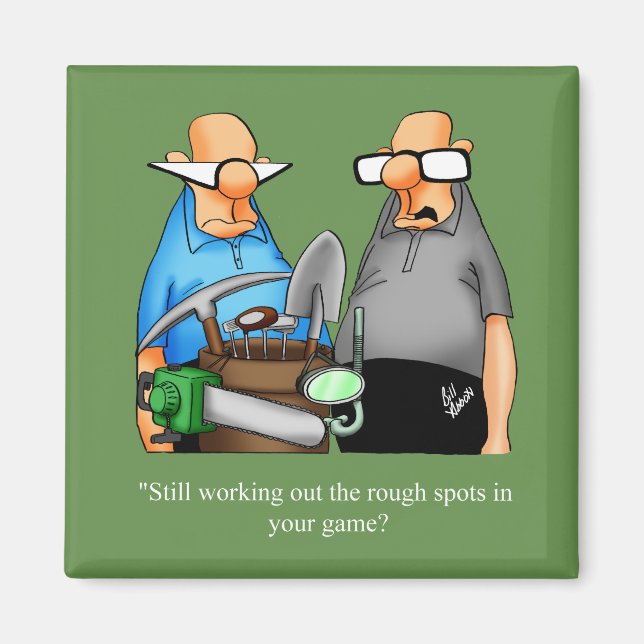 Funny Golf Cartoons Square Magnet (Vorne)