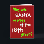 Funny Golf Christmas Card - Santa Hole in One Joke Feiertagskarte<br><div class="desc">Witty. Topical. Personalisable.
- the perfect Christmas Card for golfers!</div>