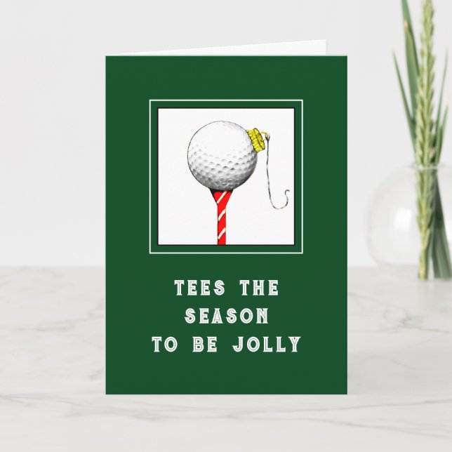 Funny Golf Christmas Feiertagskarte (Vorderseite)