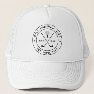 Funny Golf Club Golfer Pub Custom Text Schwarz-wei Truckerkappe