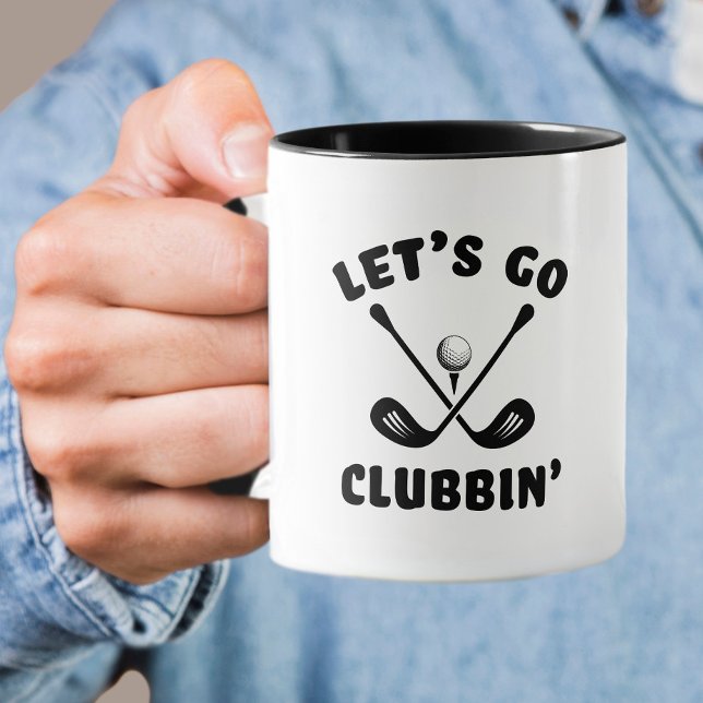 Funny Golf Club Spaß Modernes Golfreispiel Tasse (Funny Golf Club Humor Modern Golfer Sports Black Mug)