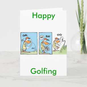 Funny Golf Comic Grußkarte Karte