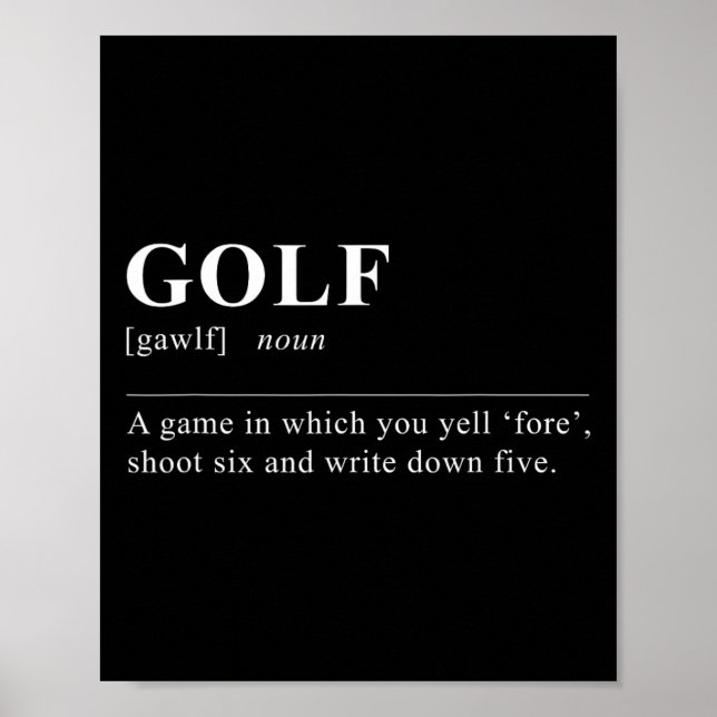 Funny Golf Definition Poster (Vorne)