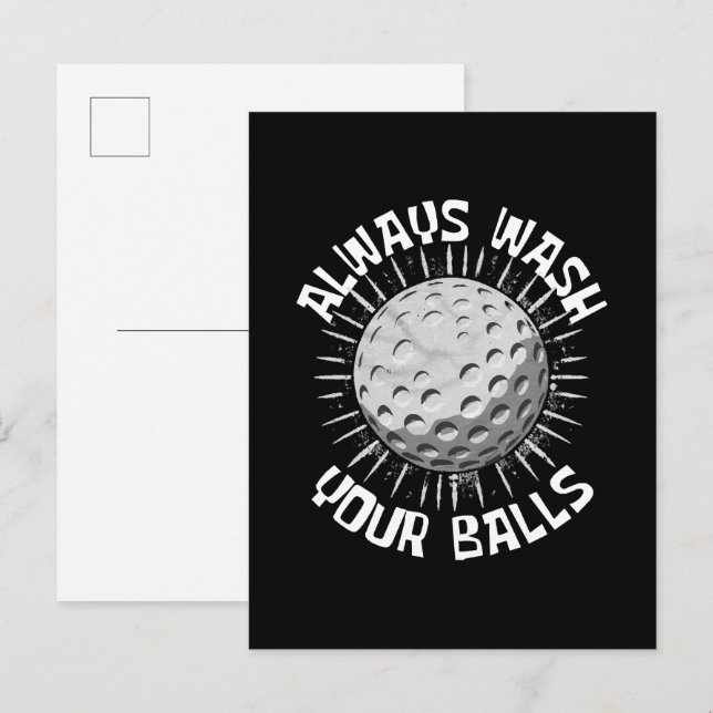 Funny Golf Einladungspostkarte (Vorne/Hinten)