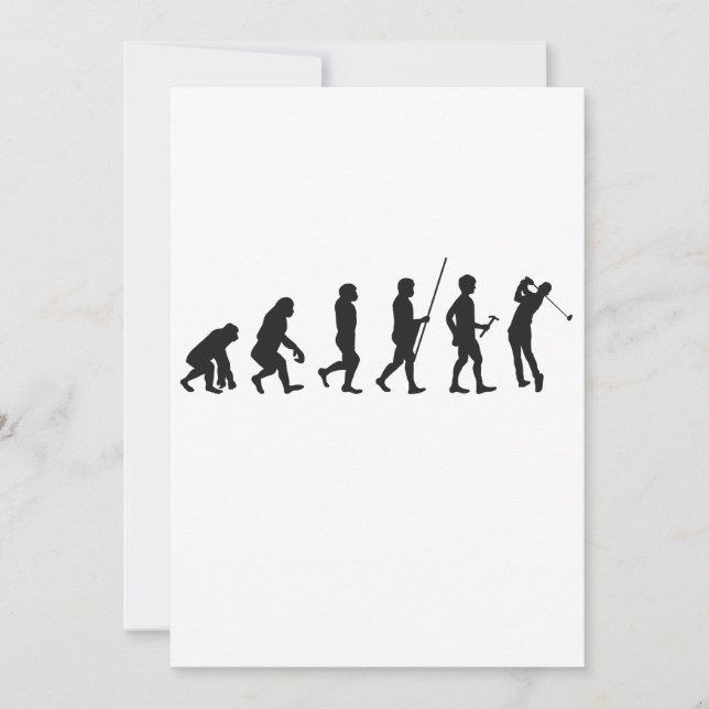 Funny Golf Evolution of Man Geschichte des Golfens Einladung (Vorderseite)