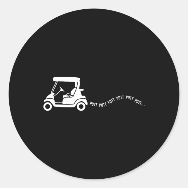 Funny Golf Geschenk Golfspielen Cart Jota Putt Bir Runder Aufkleber (Vorderseite)