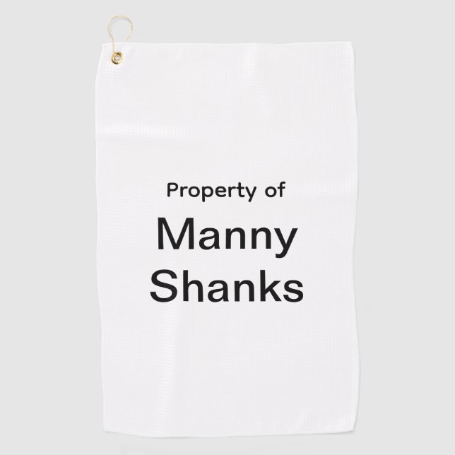 Funny Golf Gift Joke Name Manny Shanks Golfhandtuch (Vorderseite)