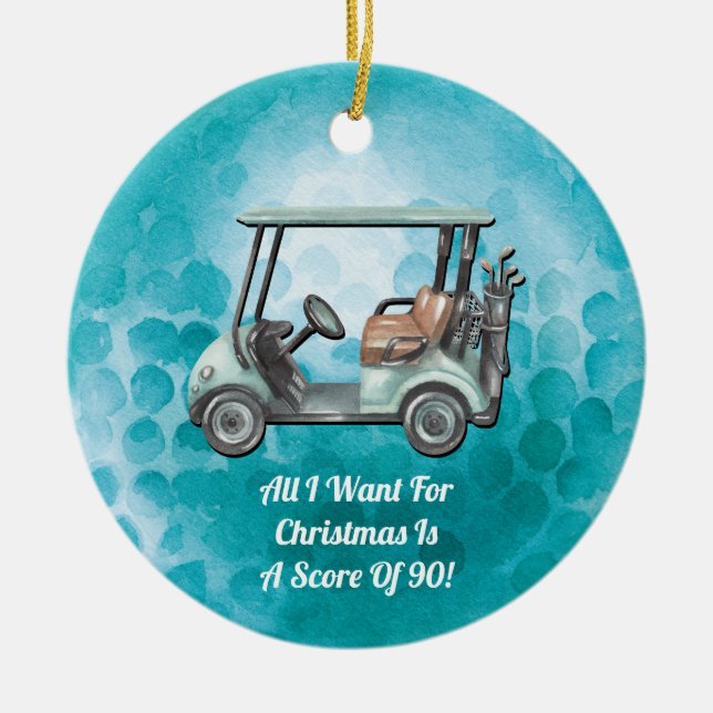 Funny Golf Golfer Keramik Ornament (Vorne)