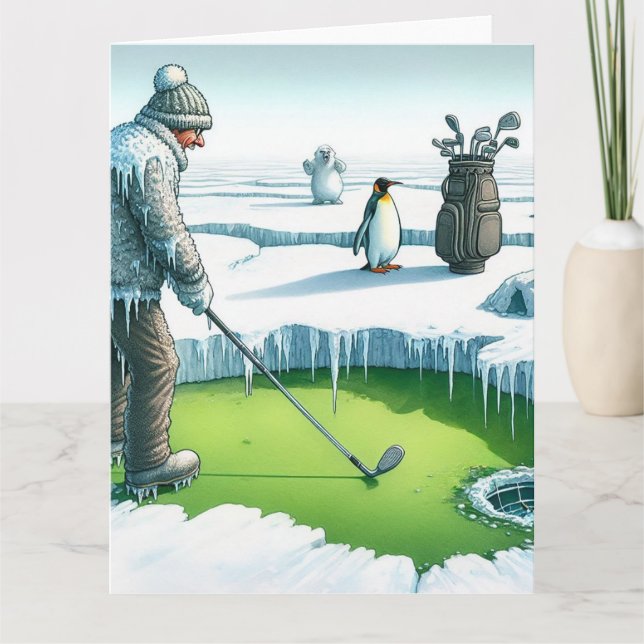 Funny Golf Grußkarte Karte (Vorderseite)