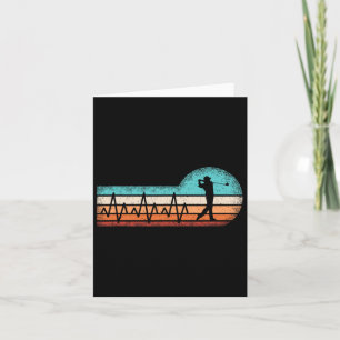 Funny Golf Heartbeat Retro Golf Lover Golfer Herre Karte