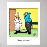 Funny Golf Humour Poster Cadeau