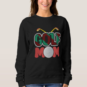 Funny Golf Mama Crossed Golf Clubs Besticktes Sweatshirt