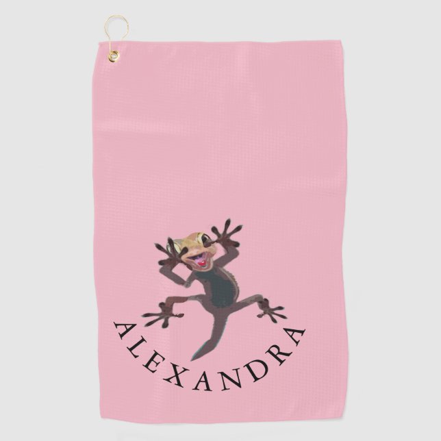 Funny Golf Pink Persönliches Geschenk Golfhandtuch (Vorderseite)