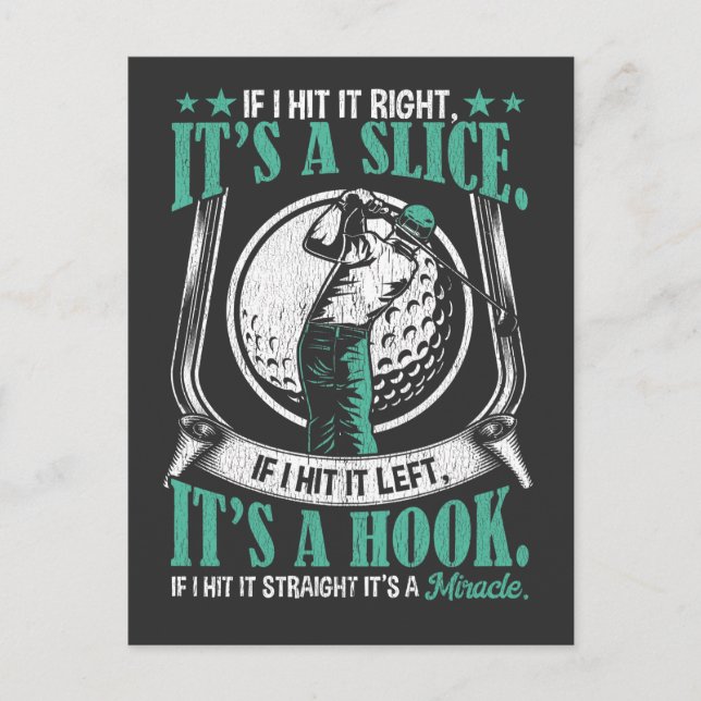 Funny Golf Player Lucky Golf Swing Skill Joke Postkarte (Vorderseite)