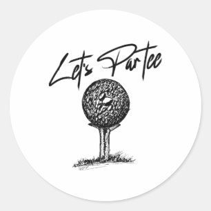 Funny Golf Pub Runder Aufkleber