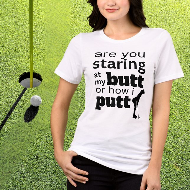Funny Golf Quote Staring an meinem Hintern oder wi Tri-Blend Shirt (Von Creator hochgeladen)