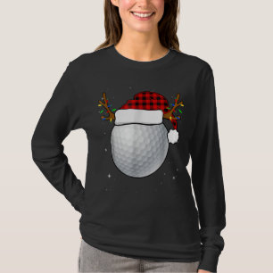 Funny Golf Reindeer Weihnachtsmannmütze Weihnachte T-Shirt