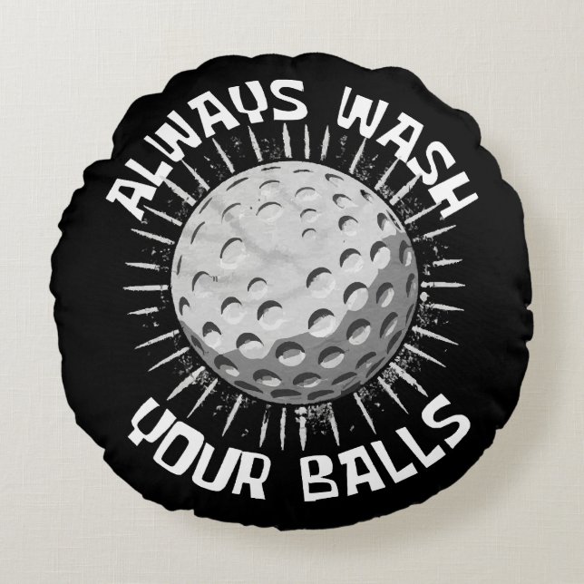 Funny Golf Rundes Kissen (Vorderseite)