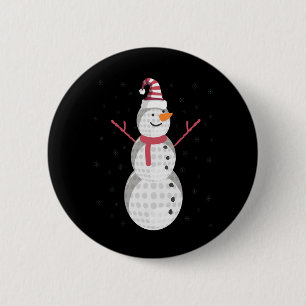 Funny Golf Snowman Weihnachten Neues Jahr Geschenk Button