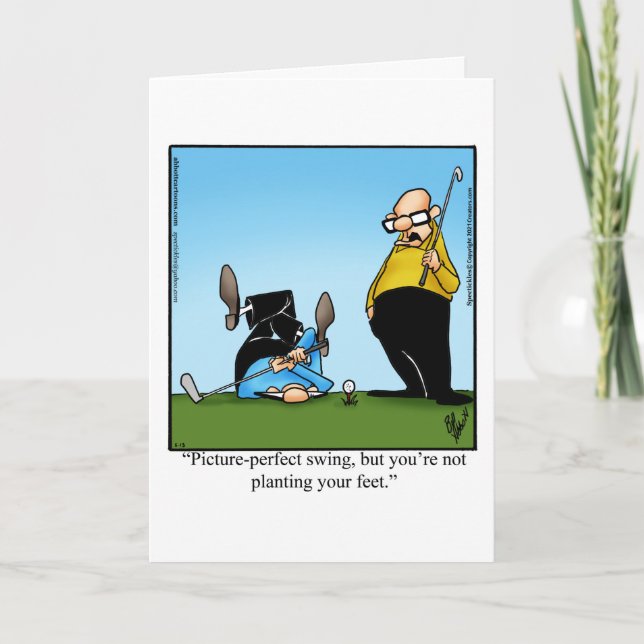 Funny Golf Spaß Blank Grußkarte Karte (Vorderseite)