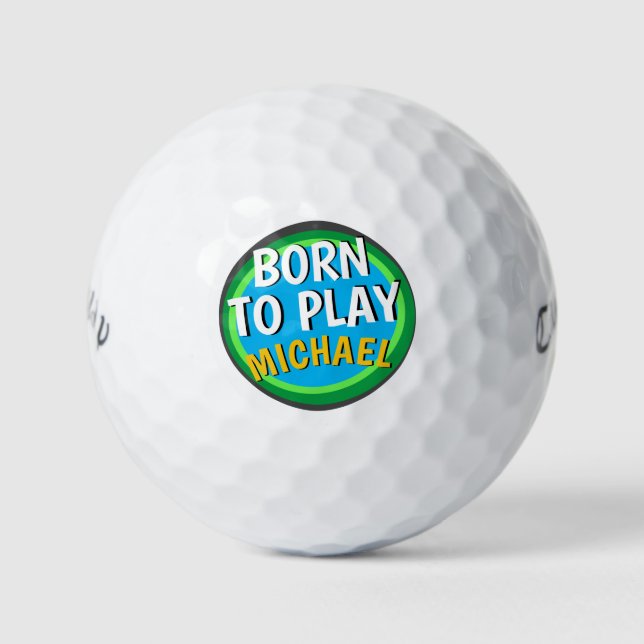 FUNNY GOLF SPRICHWORT GEBOREN, CUSTOM ZU SPIELEN GOLFBALL (Vorderseite)