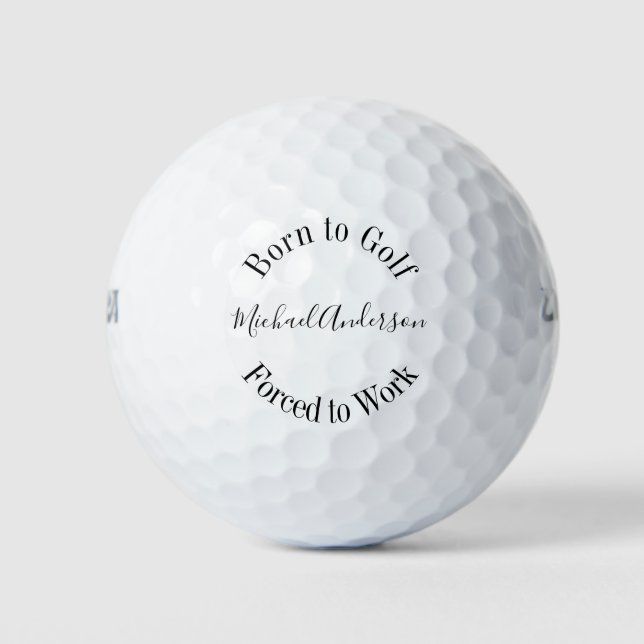 Funny Golf Sprichwort Schwarz-weiß Einfach Minimal Golfball (Vorderseite)