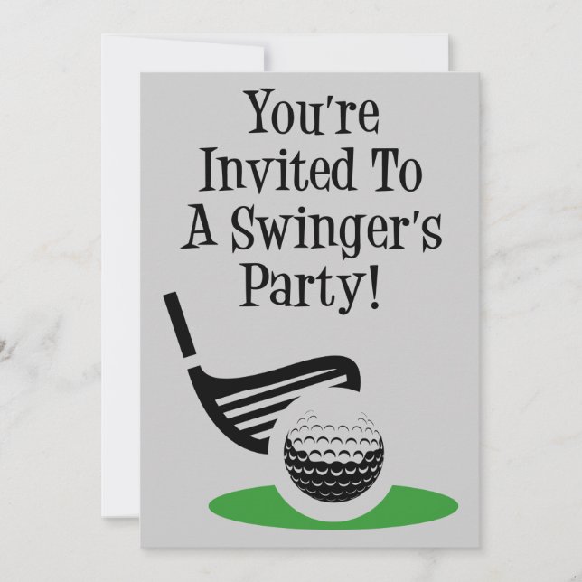 Funny Golf Swinger Invitation (Devant)